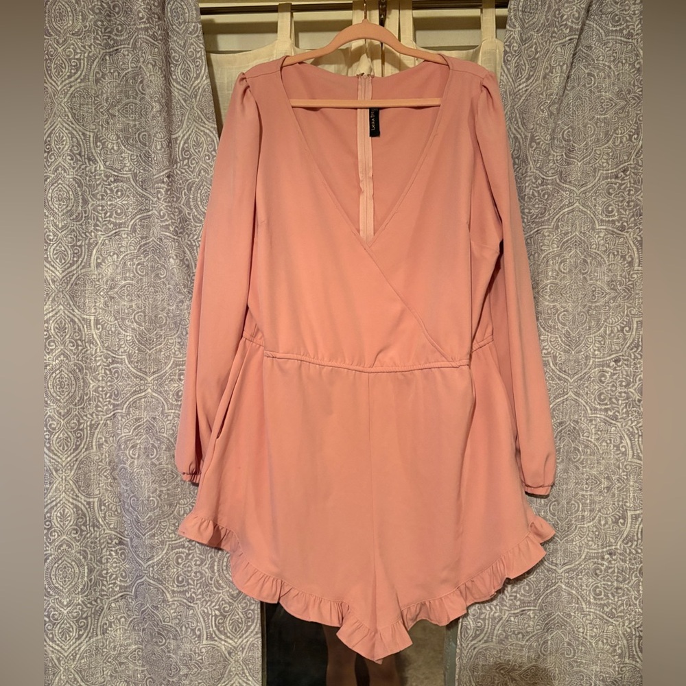Pinup Couture Flirty Jasmine Romper in Blush Pink 2XL